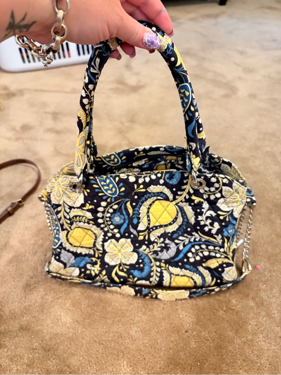 Vera Bradley Handbags - Vintage Vera Bradley Handbag with Crossbody Chain Strap in Ellie Blue